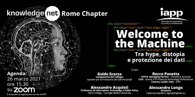 Welcome to the Machine – Tra hype, distopia e protezione dei dati